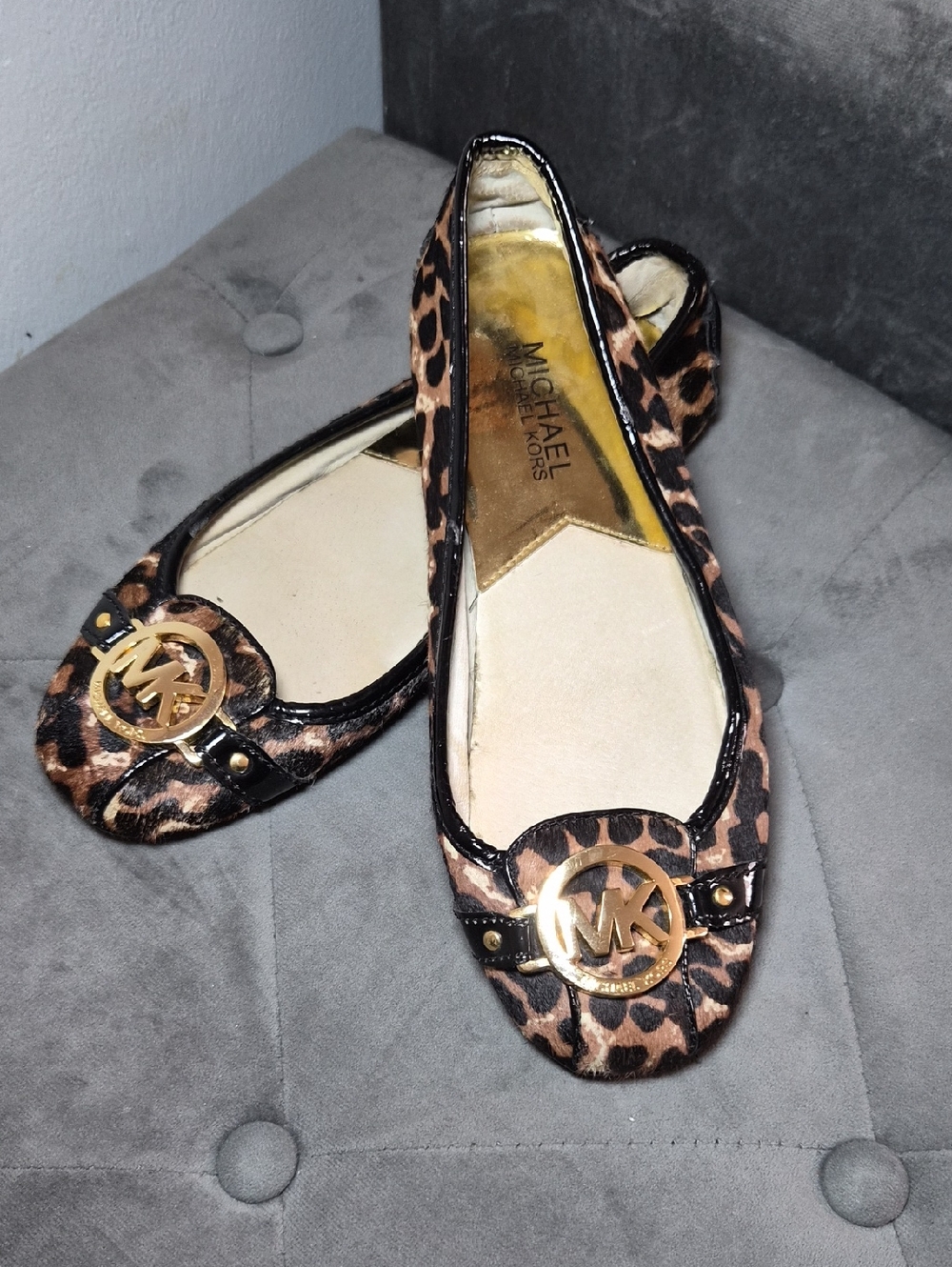 Michael Kors Leopard Print Ballet Flats - Tan/Black 7